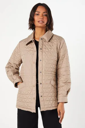 Dorothy Perkins Womens Quilted Padded Collar Short Puffer Coat