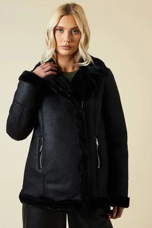 Dorothy Perkins Womens Suede Aviator Jacket