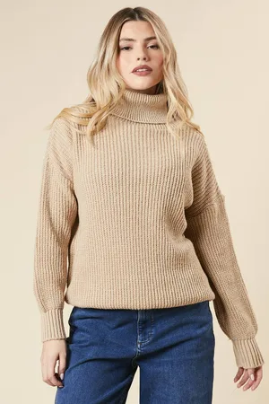 Dorothy Perkins Womens Longline Roll Neck Chunky Jumper