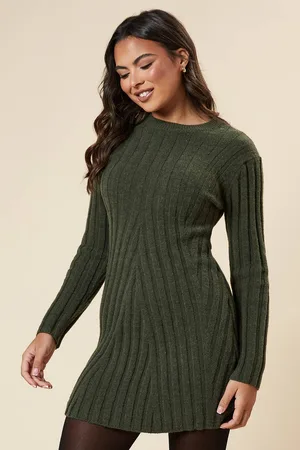 Dorothy Perkins Womens Ribbed Jumper Mini Dress