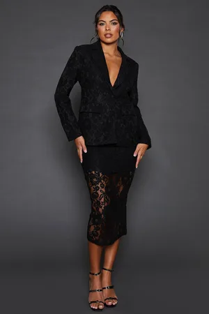 Dorothy Perkins Womens Tailored Lace Maxi Skirt