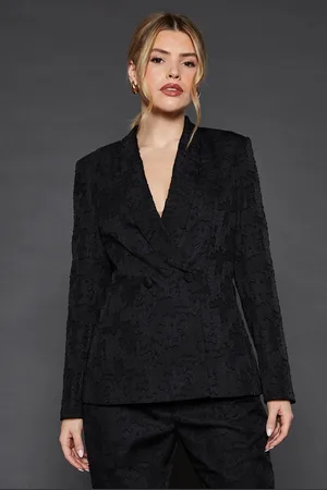 Dorothy Perkins Womens Belted Jacquard Blazer