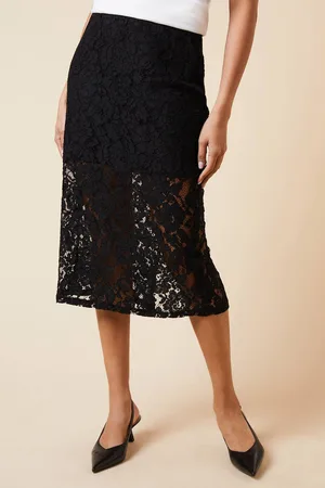 Dorothy Perkins Womens Petite Tailored Lace Maxi Skirt