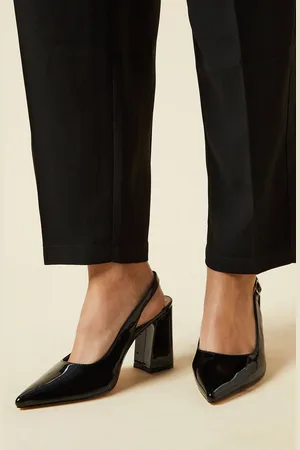 Dorothy Perkins Womens Wide Fit Ellens Pointed High Block Heel Slingback Court Shoes