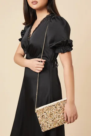 Dorothy Perkins Womens Sequin Clutch Bag With Detachable Strap