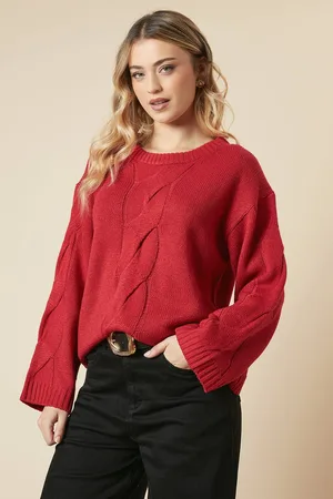 Dorothy Perkins Womens Centre Front Cable Design Crew Neck Jumper