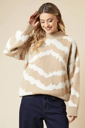 Dorothy Perkins Womens Abstract Jacqaurd Detail Crew Neck Jumper