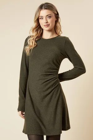 Dorothy Perkins Womens Brushed Ruched Skater Mini Dress