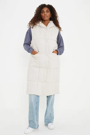 Dorothy Perkins Womens Longline Padded Hooded Gilet