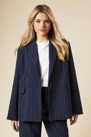 Dorothy Perkins Womens Oversized Double Breasted Stripe Blazer