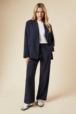 Dorothy Perkins Womens Elasticated Waist Wide Leg Stripe Trouser