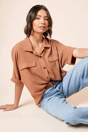 Dorothy Perkins Womens Short Sleeve Utility Patch Pocket Shirt