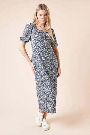 Dorothy Perkins Womens Ditsy Ruffle Neck Midi Dress