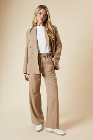 Dorothy Perkins Womens Elasticated Waist Wide Leg Stripe Trouser