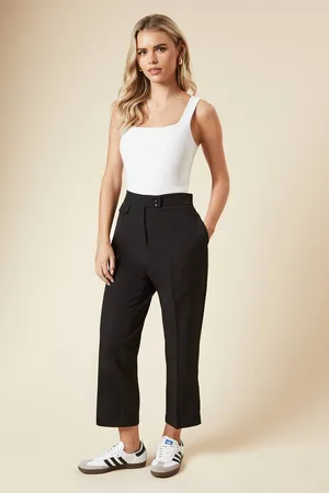 Dorothy Perkins Womens Petite Tab Detail Capri Trouser