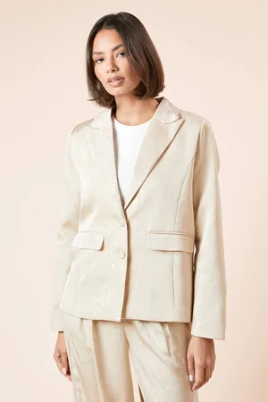 Dorothy Perkins Womens Single Breasted Satin Jacquard Blazer