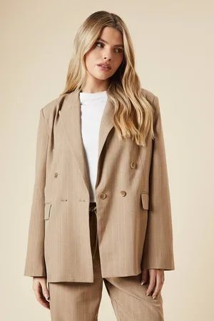 Dorothy Perkins Womens Oversized Double Breasted Stripe Blazer