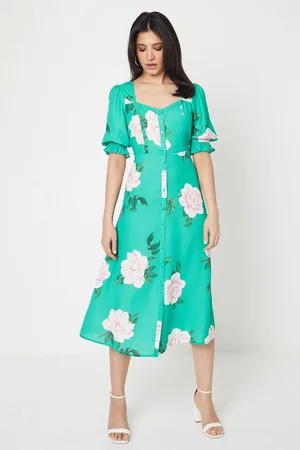 Dorothy Perkins Womens Floral Button Through Midi Dress