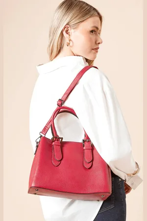 Dorothy Perkins Womens Rio Faux Leather Tote Bag With Buckle Detail Handles And Multi Internal Pockets