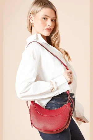 Dorothy Perkins Womens Relly Faux Leather Half Moon Crossbody Bag