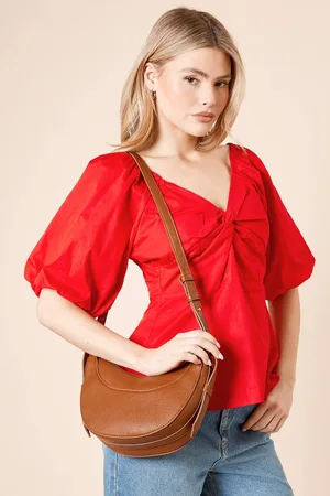 Dorothy Perkins Womens Relly Faux Leather Half Moon Crossbody Bag