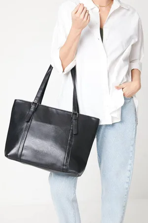 Dorothy Perkins Womens Tina Faux Leather Buckle Detail Top Zip Tote Bags