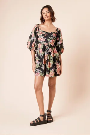 Dorothy Perkins Womens Black Large Pleat Front Short Sleeve Mini Dress