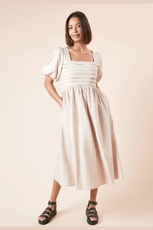 Dorothy Perkins Womens Pleated Bodice Midi Dress