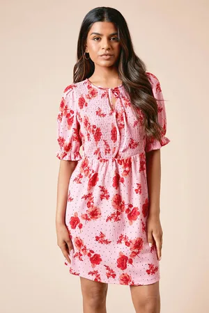 Dorothy Perkins Womens Petite Shirred Front mini Dress