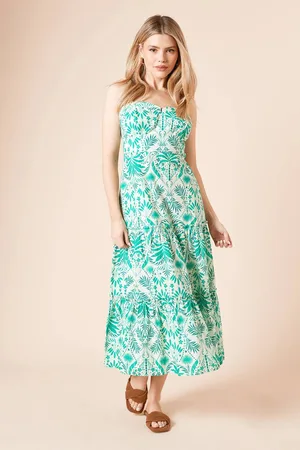 Dorothy Perkins Womens Palm Twist Detail Strappy Tiered Midi Dress