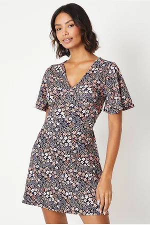 Dorothy Perkins Womens Ditsy Empire Seam Mini Dress