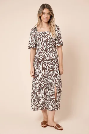 Dorothy Perkins Womens Square Neck Angel Sleeve Midi Dress