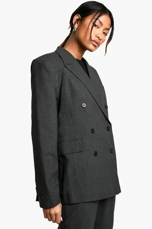 Boohoo Womens Marl Double Breast Tailored Blazer