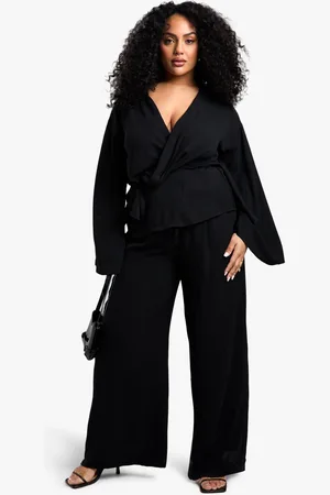 Boohoo Womens plus WIDE LEG TAILORED TROUSER