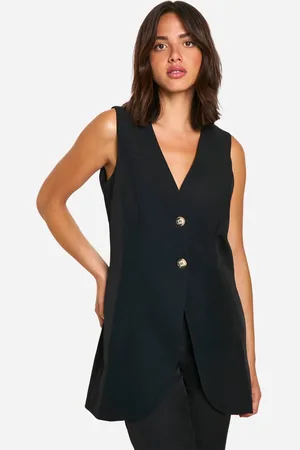 Boohoo Womens Longline Mock Horn Button Waistcoat