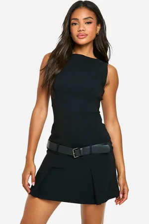 Boohoo Womens Bengaline Pleated Mini Dress