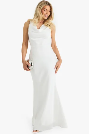 Boohoo Womens Premium Plunge Cowl Maxi Dress