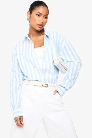 Boohoo Womens Striped Oversized Shirt