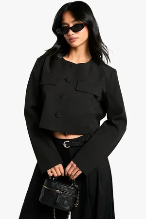 Boohoo Womens Petite Boxy Fit Tailored Jacket