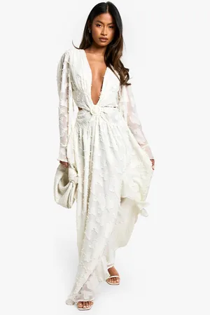 Boohoo Womens Textured Cut Out Maxi Dress