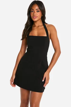 Boohoo Womens Bengaline Square Neck Skater Dress