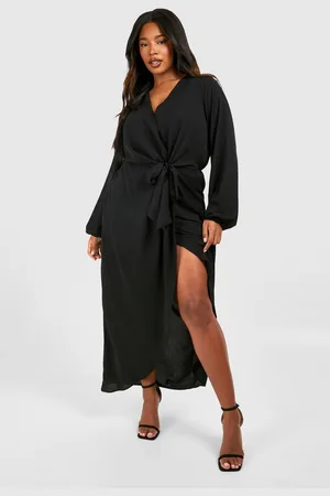 Boohoo Womens Plus Textured Tie Detail Maxi Dress