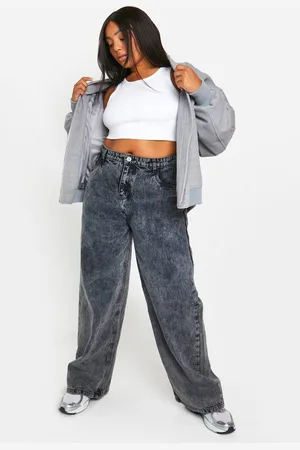 Boohoo Womens Plus Basic Straight Leg Jeans