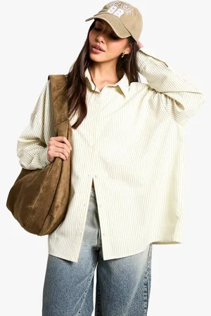 Boohoo Womens Pinstripe Oversized Shirt