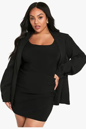 Boohoo Womens Plus Bengaline Ruched Wrap Skirt