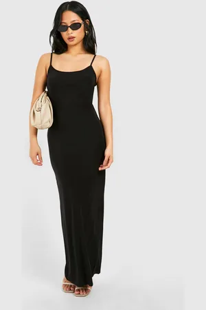 Boohoo Womens Petite Scoop Neck Strappy Maxi Dress