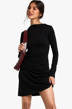 Boohoo Womens Ruched Side T-shirt Mini Dress