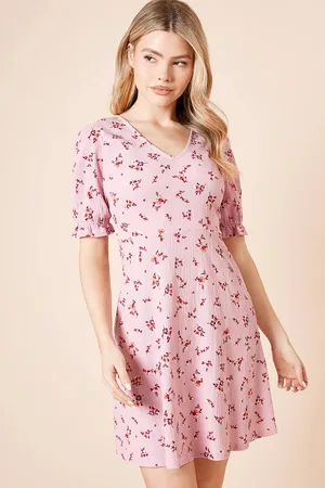 Dorothy Perkins Womens V Neck Short Sleeve Mini Dress