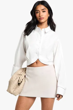 Boohoo Womens Petite Stripe Wool Look Mini Skirt