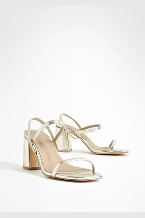 Boohoo Womens Wide Fit Elasticated 2 Part Block Heels